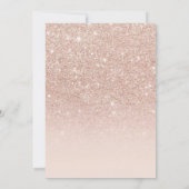 4th Birthday Rose Pink Gold  Bow Birthday Party  Kaart (Achterkant)