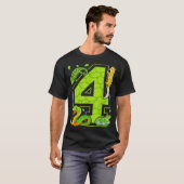 4th Birthday Snake Lizard Reptile 4 Year Old Party T-shirt (Voorkant volledig)