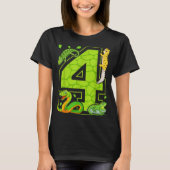 4th Birthday Snake Lizard Reptile 4 Year Old Party T-shirt (Voorkant)