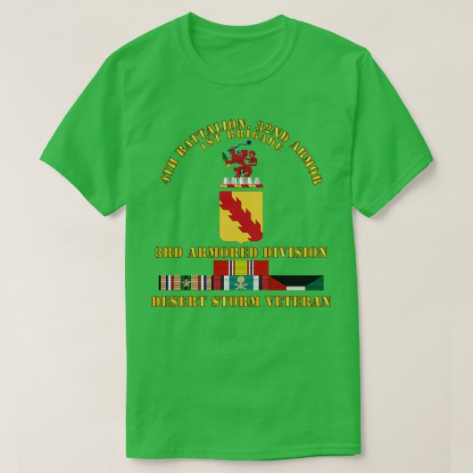 4th Bn 32nd Armor 3rd Pantserdivi Desert Storm Ve T-shirt (Design voorkant)