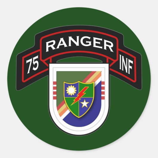 4th Bn, 75th Infantry Regiment - Rangers Ronde Sticker (Voorkant)