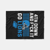 4th Down en Fck It Go Lions Fleece Deken (Voorkant (Horizontaal))