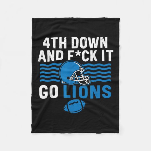4th Down en Fck It Go Lions Fleece Deken (Voorkant)