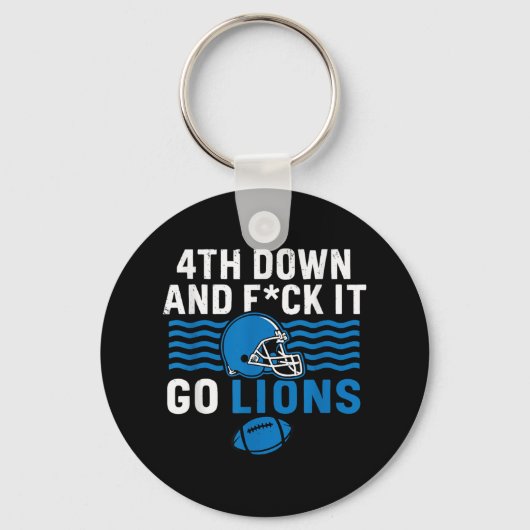 4th Down en Fck It Go Lions Sleutelhanger (Voorkant)