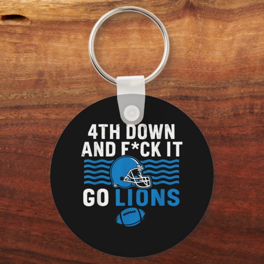 4th Down en Fck It Go Lions Sleutelhanger (Voorkant)