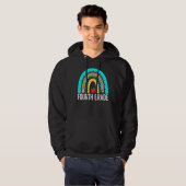4th Fourth Grade Cute Rainbow Back To School Teach Hoodie (Voorkant volledig)