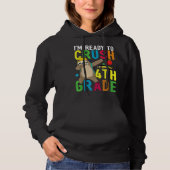 4th Fourth Grade Dabbing Sloth Back To School Girl Hoodie (Voorkant)