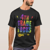 4th Fourth Grade Rocks Tie Dye Back To School Teac T-shirt (Voorkant)