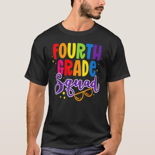 4th Fourth Grade Squad Happy Back To School Teache T-shirt (Voorkant)