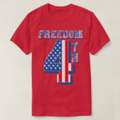  4th Freedom Amerikaanse vlagtekst T-shirt (Design voorkant)