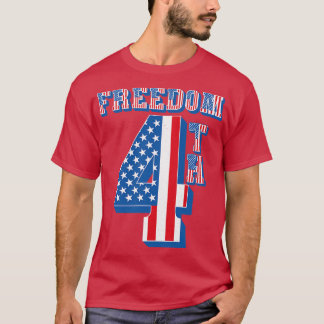  4th Freedom Amerikaanse vlagtekst T-shirt