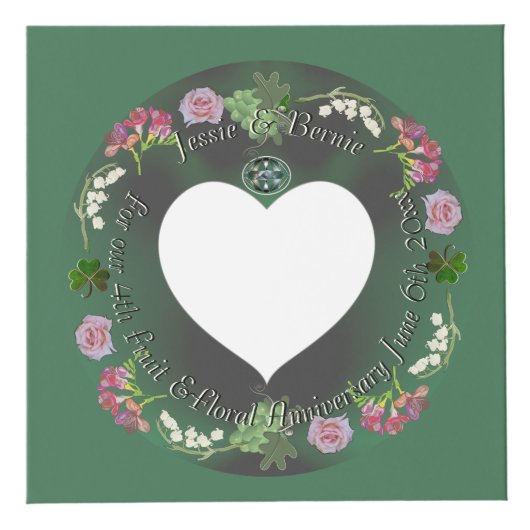 4th Fruit & Floral Anniversary Photo Cube Kubus (Voorkant)