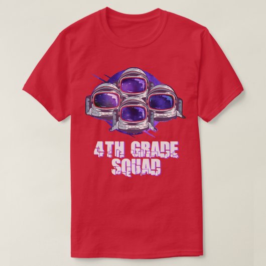 4th Grade Boys Squad Back To School Astronauts T-shirt (Design voorkant)