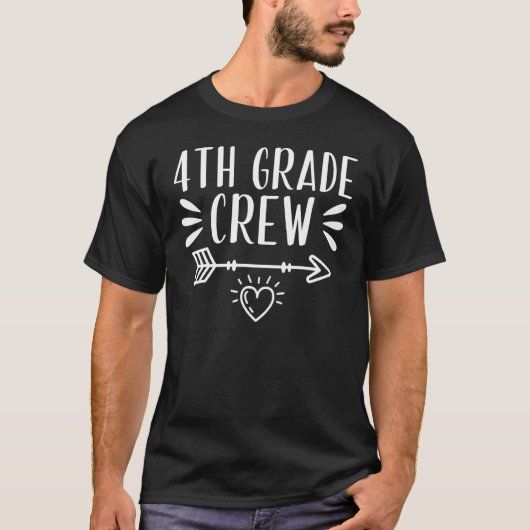 4th Grade Crew Teaching Back To School Teacher Stu T-shirt (Voorkant)