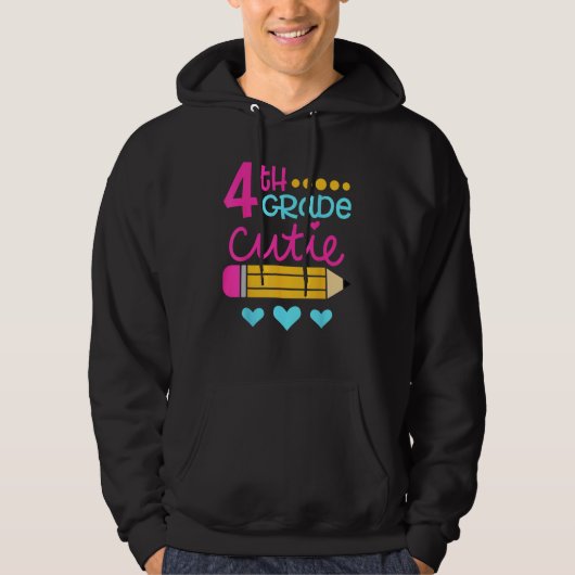 4th Grade Cutie First Day of School Back to School Hoodie (Voorkant)