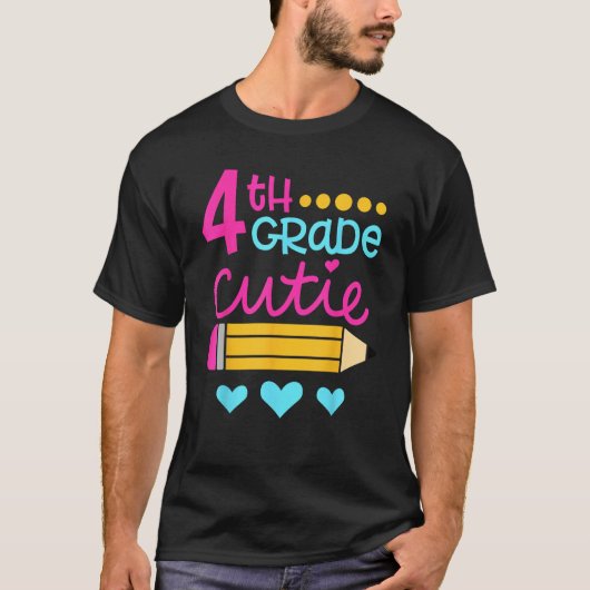 4th Grade Cutie First Day of School Back to School T-shirt (Voorkant)