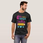 4th Grade Cutie First Day of School Back to School T-shirt (Voorkant volledig)