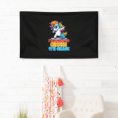 4th Grade Dabbing Unicorn Ik ben klaar om Fourt te Spandoek (Insitu)