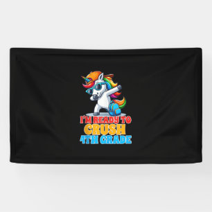 4th Grade Dabbing Unicorn Ik ben klaar om Fourt te Spandoek