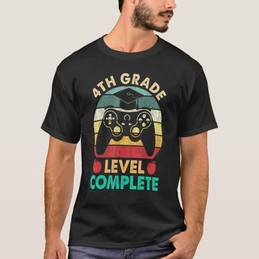 4th Grade Graduation Level Complete Video Gamer St T-shirt (Voorkant)