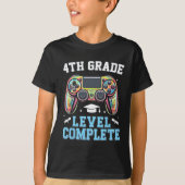 4th Grade Level Complete Last Day Of School Gamer T-shirt (Voorkant)