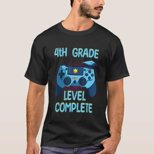 4th Grade Level Complete Last Day Of School  Gradu T-shirt (Voorkant)
