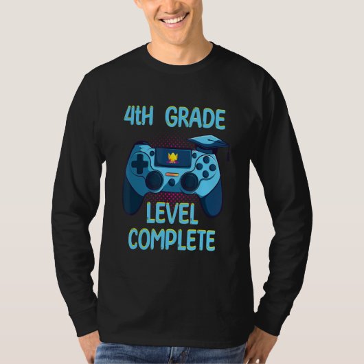 4th Grade Level Complete Last Day Of School Gradu T-shirt (Voorkant)