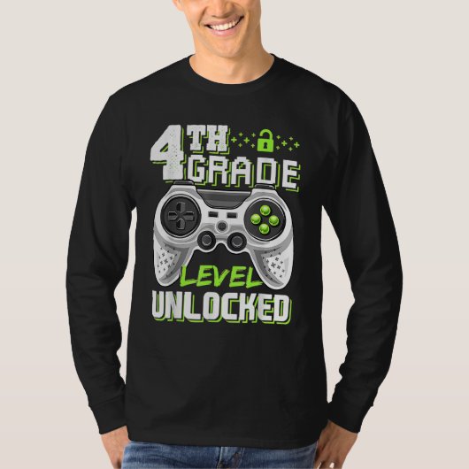 4th Grade Level Unlocked Game On 4th Grade Back To T-shirt (Voorkant)
