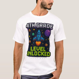 4th Grade Level Unlocked T-Shirt – Pixel Space Gal