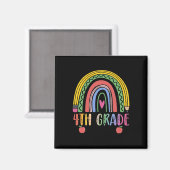 4th Grade Rainbow Teacher Team Fourth Grade Squad Magneet (Voorkant / Achterkant)