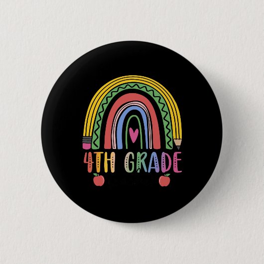 4th Grade Rainbow Teacher Team Fourth Grade Squad Ronde Button 5,7 Cm (Voorkant)