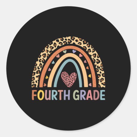 4th Grade Rainbow Teacher Team Fourth Grade Squad Ronde Sticker (Voorkant)
