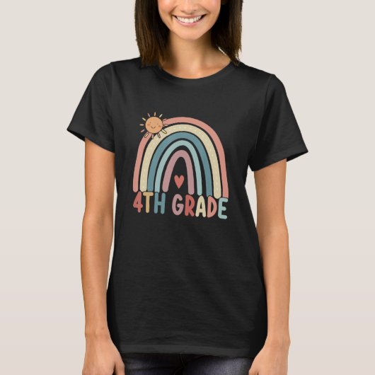 4th Grade Rainbow Team Fourth Grade Teacher Boho R T-shirt (Voorkant)