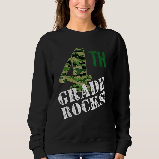 4th Grade Rocks Camo Fourth Grader Back To School  Trui (Voorkant)
