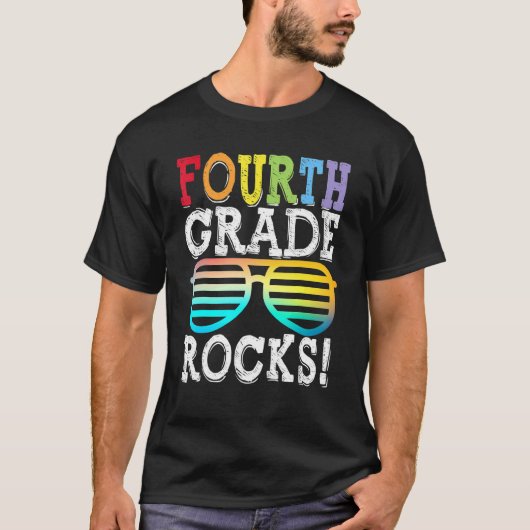 4th Grade Rocks Fourth Grade Squad Back To School T-shirt (Voorkant)