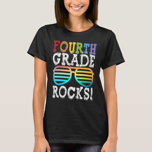 4th Grade Rocks Fourth Grade Squad Back To School T-shirt (Voorkant)