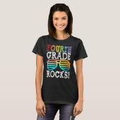 4th Grade Rocks Fourth Grade Squad Back To School T-shirt (Voorkant volledig)