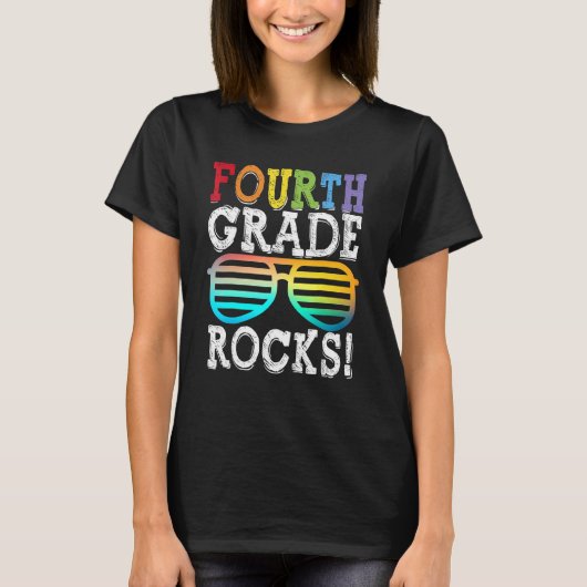 4th Grade Rocks Fourth Grade Squad Back To School T-shirt (Voorkant)