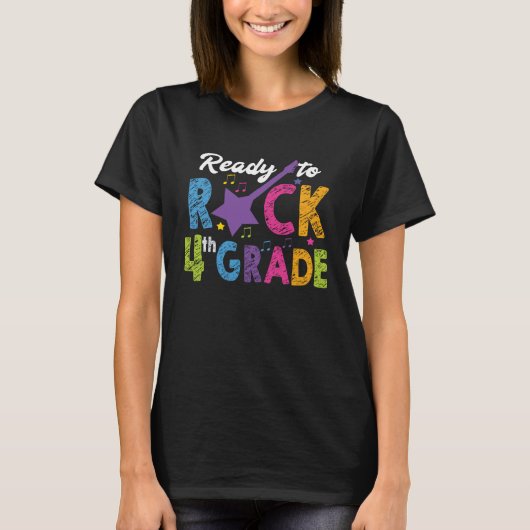 4th Grade School Ready to Rock Fourth Back to Scho T-shirt (Voorkant)