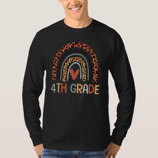 4th Grade Squad Back To School Boho Rainbow Teache T-shirt (Voorkant)