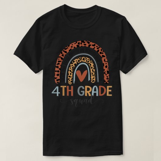 4th Grade Squad Boho Rainbow Back To School T-Shir T-shirt (Design voorkant)