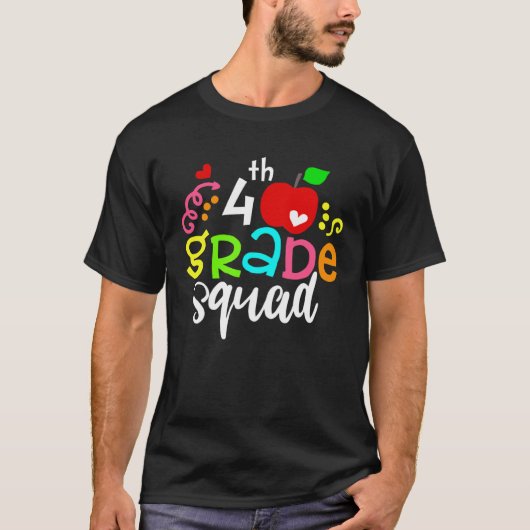 4th Grade Squad Fourth Grade Team Back To School T-shirt (Voorkant)