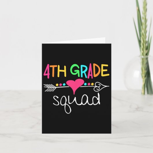 4th Grade Squad Fourth Teacher Student Team Back T Kaart (Voorkant)