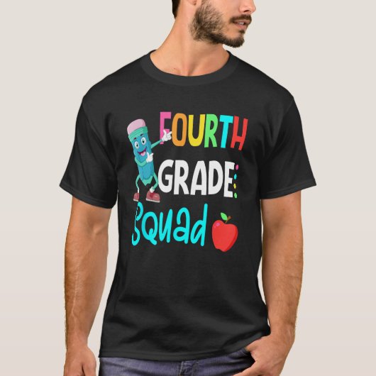 4th Grade Squad Fourth Teacher Student Team Back T T-shirt (Voorkant)