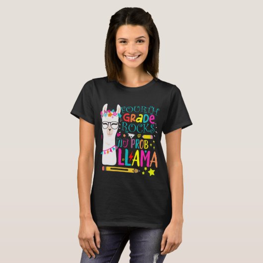 4th Grade Squad Geen Prob-Llama Llama Kleding T-shirt (Voorkant volledig)
