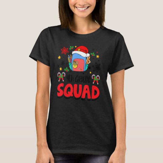 4th Grade Squad Group Matching Christmas Pajama Pa T-shirt (Voorkant)