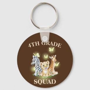 4th Grade Squad Neon Wild Zoo Terug naar school Sleutelhanger