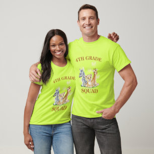 4th Grade Squad Neon Wild Zoo Terug naar school T-shirt