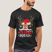 4th Grade Squad Plaid Reindeer Santa Hat Teacher C T-shirt (Voorkant)