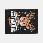 4th Grade Squad Reindeer Christmas Lights Cute Win Fleece Deken (Voorkant (Horizontaal))